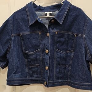 Unique Vintage Dark Blue Denim Fabric